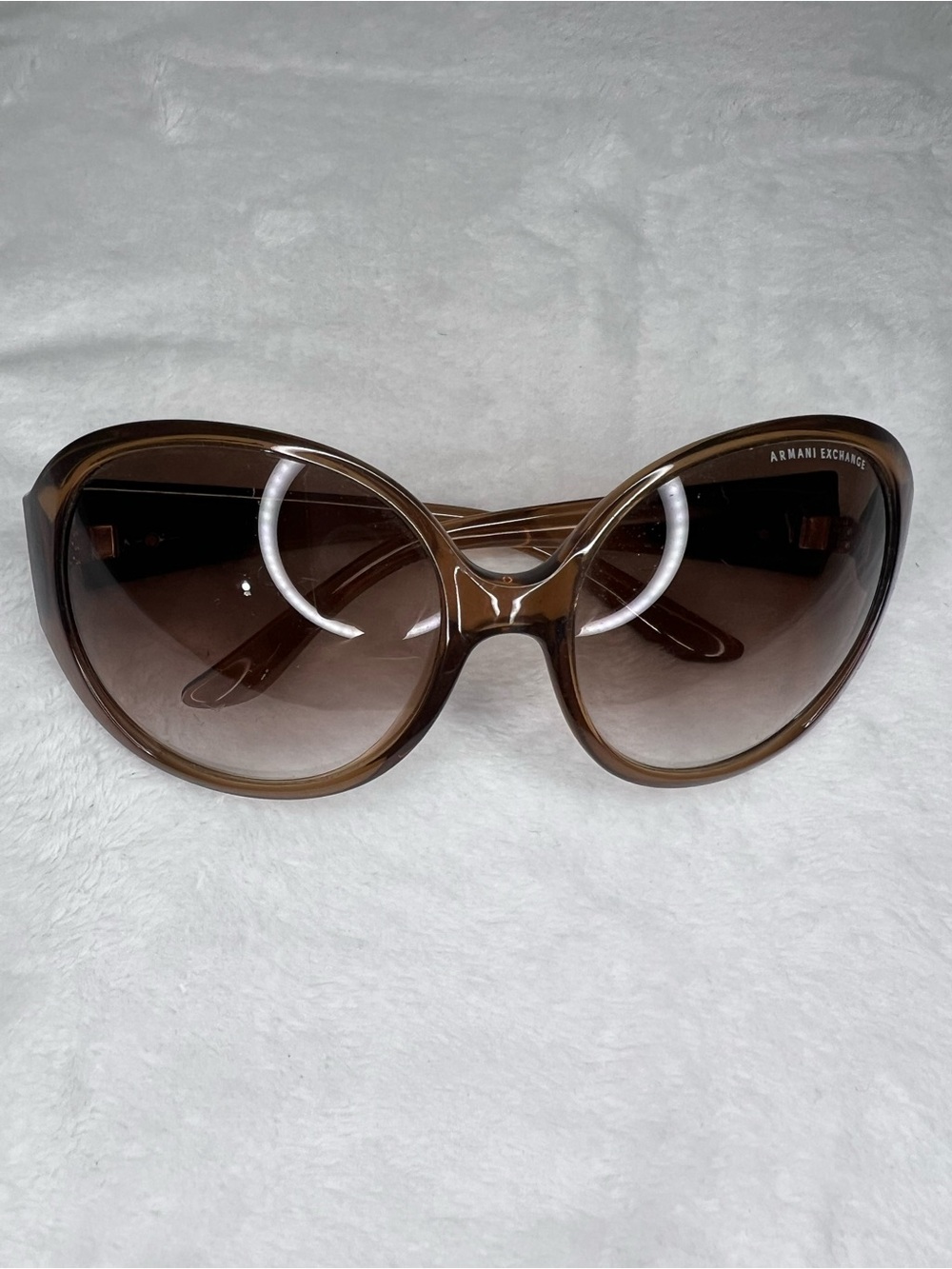 Y2K Armani Exchange Women's Brown Oversized Gradient Sunglasses